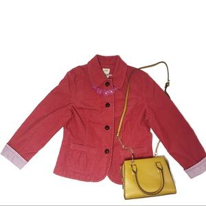 L.L Bean Petite Coral Pink Corduroy Jacket